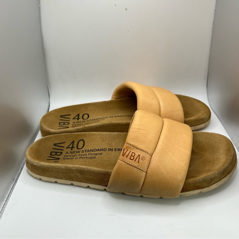VIBA Tan Padded Slide Sandals - Women's - Picture 4 of 12